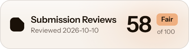BetaList: 58 of 100 on Submission Reviews