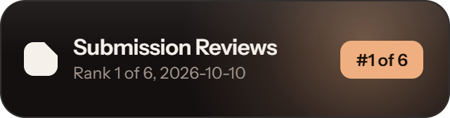 Product Hunt: rank 1 of 6, 79 of 100 on Submission Reviews