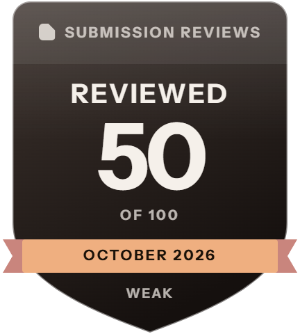 StartupBase: rank 6 of 6, 50 of 100 on Submission Reviews