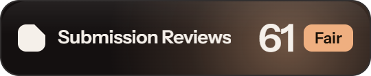TinyLaunch: 61 of 100 on Submission Reviews